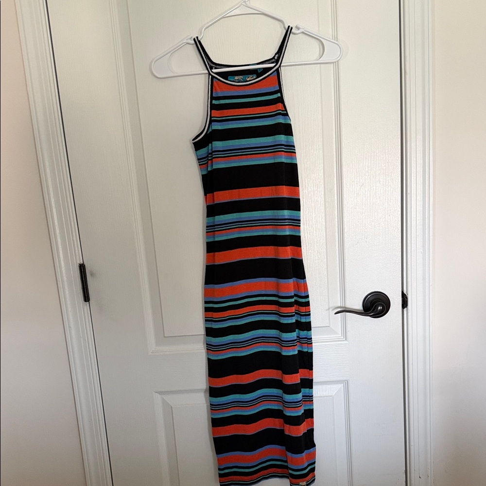 Superdry Striped Knit Top in Black, Teal & Red